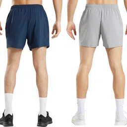 running machine Pack of 2 Solid Men Dark Blue, Grey Sports Shorts image 2