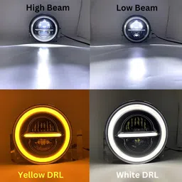 autozap LED Headlight for Mahindra, Royal Enfield Thar, Jeep, Classic 350, Classic 500, Standard 350, Thunder Bird 500 image 2