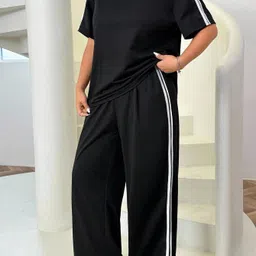 dockstreet Women Striped White Track Pants image 5