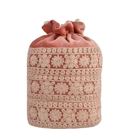 Kuber Industries Set of 2 Lucknowi Embroidered Velvet Potli image 2