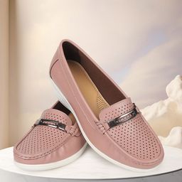 yoho Women Bliss Perforations Comfort Insole Basics Anti-Skid Sole Horsebit Loafers-picture-11