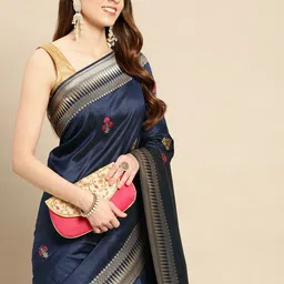 Royal Rajgharana Saree Ethnic Motifs Zari Pure Silk Banarasi Saree-picture-33