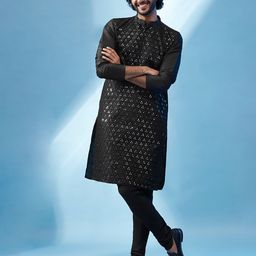 KISAH Ethnic Motifs Embroidered Regular Mirror Work Kurta With Churidar-picture-8