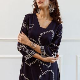Indo Era Women Floral Embroidered Regular Sequinned Kurta with Trousers-picture-27
