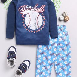 Here&Now X Game Begins Boys Baseball Printed T-shirt with Pyjamas-picture-5