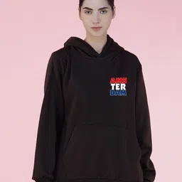 NUSYL Women Typography Printed Hood Fleece Pullover Oversized Sweatshirt-picture-12