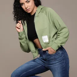 The Roadster Lifestyle Co. Raglan Sleeve Hooded Crop Sweatshirt-picture-24