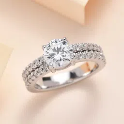 Ornate Jewels 925 Sterling Silver Rhodium-Plated AD and Solitaire Studded Finger Ring-picture-24