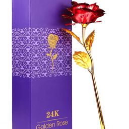 TIED RIBBONS Red & Gold-Toned Valentine Day Special Gift Artificial Rose Flower Stick-picture-31
