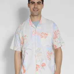 AMERICAN EAGLE OUTFITTERS Floral Printed Cuban Collar Oversized Casual Shirt-image-83