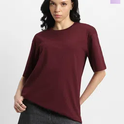 JUNEBERRY Pack Of 2 Pure Cotton Drop-Shoulder Sleeves Oversized Pockets T-shirts-picture-32