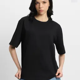 JUNEBERRY Pack Of 2 Pure Cotton Drop-Shoulder Sleeves Oversized Pockets T-shirts-picture-34