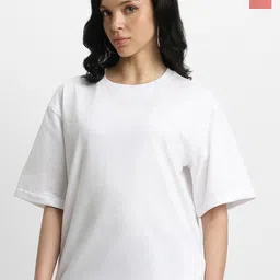 JUNEBERRY Pack Of 2 Pure Cotton Drop-Shoulder Sleeves Oversized Casual T-shirts-picture-37