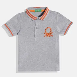 United Colors of Benetton Boys Pure Cotton Brand Logo Embroidered T-shirt-picture-15