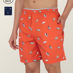 XYXX Men Pack of 2  Orange & Blue Printed Cotton Anti-Bacterial Boxers-picture-25