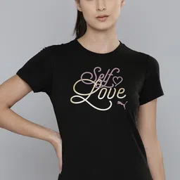Puma Women Black Self-Love Typography Printed Training T-shirt-image-31