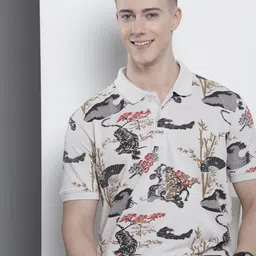 The Indian Garage Co Men Conversational Printed Polo Collar T-shirt-picture-56