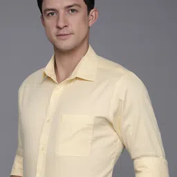 Raymond Pure Cotton Self Design Slim Fit Textured Formal Shirt-image-29
