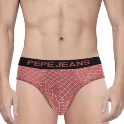 Pepe Jeans Men Peach & White Printed  Pure Cotton Hipster Briefs-picture-40