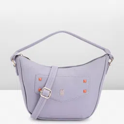 Baggit Solid PU Structured Hobo Bag with Flap Applique & Minimal Studded Detail-picture-30