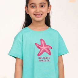 Campana Girls Pack Of 2 Graphic Printed Drop Shoulder Cotton T-shirts-picture-15