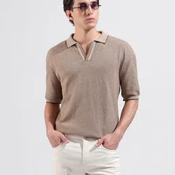 The Indian Garage Co Men Flat Knit Oversized Textutred T-Shirt-picture-27
