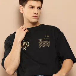 INVICTUS Men Printed Drop-Shoulder Sleeves Pure Cotton T-shirt-picture-33