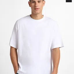 NOBERO Men Pack of 2 Oversized Round Neck Solid Cotton T-shirt-picture-10