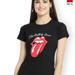 Fabflee Women Multicoloured 3 Printed Extended Sleeves Applique T-shirt-picture-32