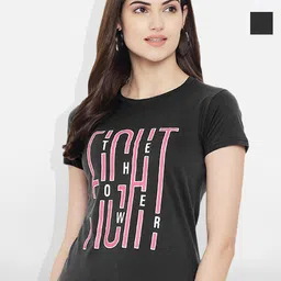 Fabflee Women Multicoloured 4 Printed Extended Sleeves T-shirt-picture-25