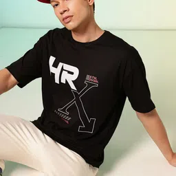 HRX by Hrithik Roshan Men Lifestyle Typography Printed Oversized Pure Cotton T-shirt-picture-29