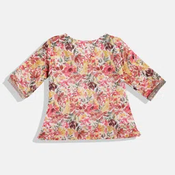 Readiprint Fashions Girls Printed Angrakha Gotta Patti Pure Cotton Kurti with Sharara image 5