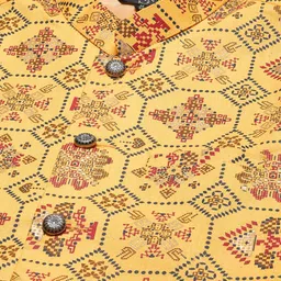 SOJANYA Men Blue Pure Cotton Kurta with Pyjamas & Nehru Jacket image 2