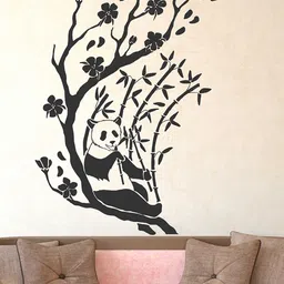 LANSTICK Black Cute Panda In Bamboo Tree Printed Self-Adhesive WallStickers-picture-34