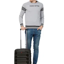 swissbrand SWISS BRAND Red & Grey Solid SION 360-Degree Rotation Hard-Sided Cabin Trolley Suitcase image 4