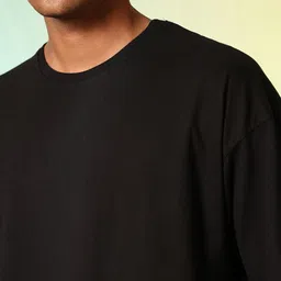 HRX by Hrithik Roshan Men Printed Drop-Shoulder Sleeves Oversized Pure Cotton T-shirt image 2