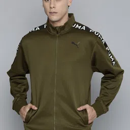 Puma Men Deep Olive Green Solid warmCELL Fit PWRFLECE Training Or Gym Jacket image 5