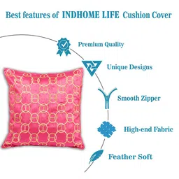 INDHOME LIFE Multicoloured Set of 2 Embroidered Square Cushion Covers image 2