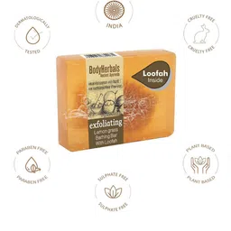 BodyHerbals Set of 2 Exfoliating Lemongrass Handmade Soap with Loofah - 100 g Each image 4