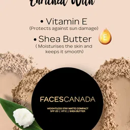 FACES CANADA Weightless Stay Matte Compact SPF20 with Vitamin E & Shea Butter 9g - Ivory 01 image 2