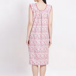 Breezly Pack Of 2 Floral Printed Sleeveless Pure Cotton Midi Nightdress image 5