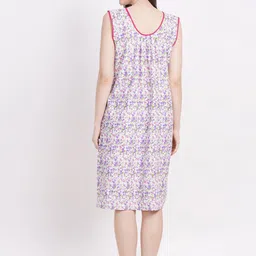 Breezly Pack Of 2 Floral Printed Sleeveless Pure Cotton Midi Nightdress image 5