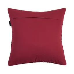 Ode & Cleo Maroon & White Set of 2 Striped Velvet Square Cushion Covers image 3