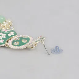 Peora Women Gold-Plated Kundan Studded & Beaded Contemporary Drop Earrings image 5