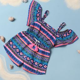 Nauti Nati Girls Printed Shoulder Straps Pure Cotton Jumpsuit-picture-20