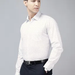 Van Heusen Pure Cotton Slim Fit Geometric Printed Formal Shirt image 5