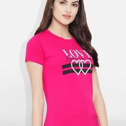 Fabflee Women Multicoloured 4 Printed Extended Sleeves T-shirt image 3