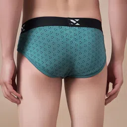 Masch Sports Pack Of 2 Men Mid -Rise Anti-Microbial Basic Briefs BRF-2-PRT-EI-BLU-GRN image 2