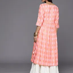 Libas Yoke Design Mirror Work Pastel Kurta image 3