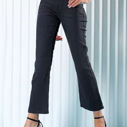 Freehand by The Indian Garage Co Women Black Bootcut High-Rise Stretchable Jeans-picture-36